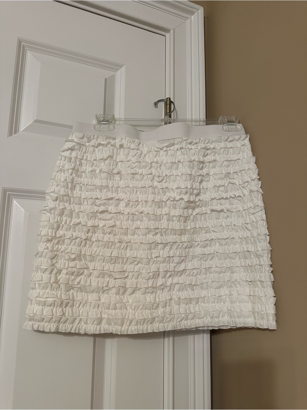 Michael Kors White Ruffle Mini Skirt